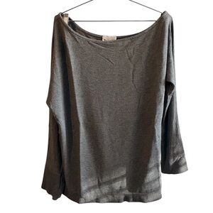 Olive & Oak Heather gray off the shoulder long sleeve top size large L